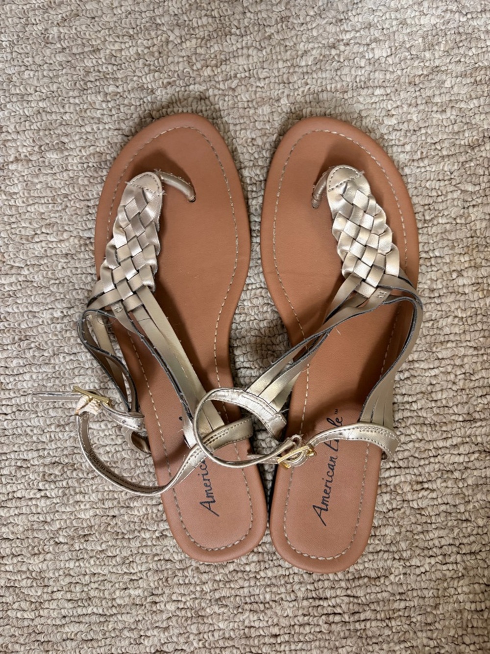 American Eagle gold sandals